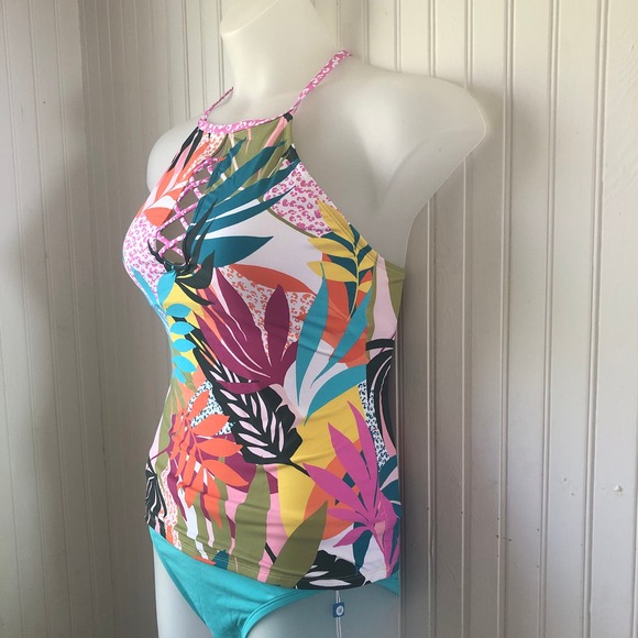 BLEU BY ROD BEATTIE Retail $114 High Neck Tankini Hipster 2 PC Size 8 - Picture 4 of 6